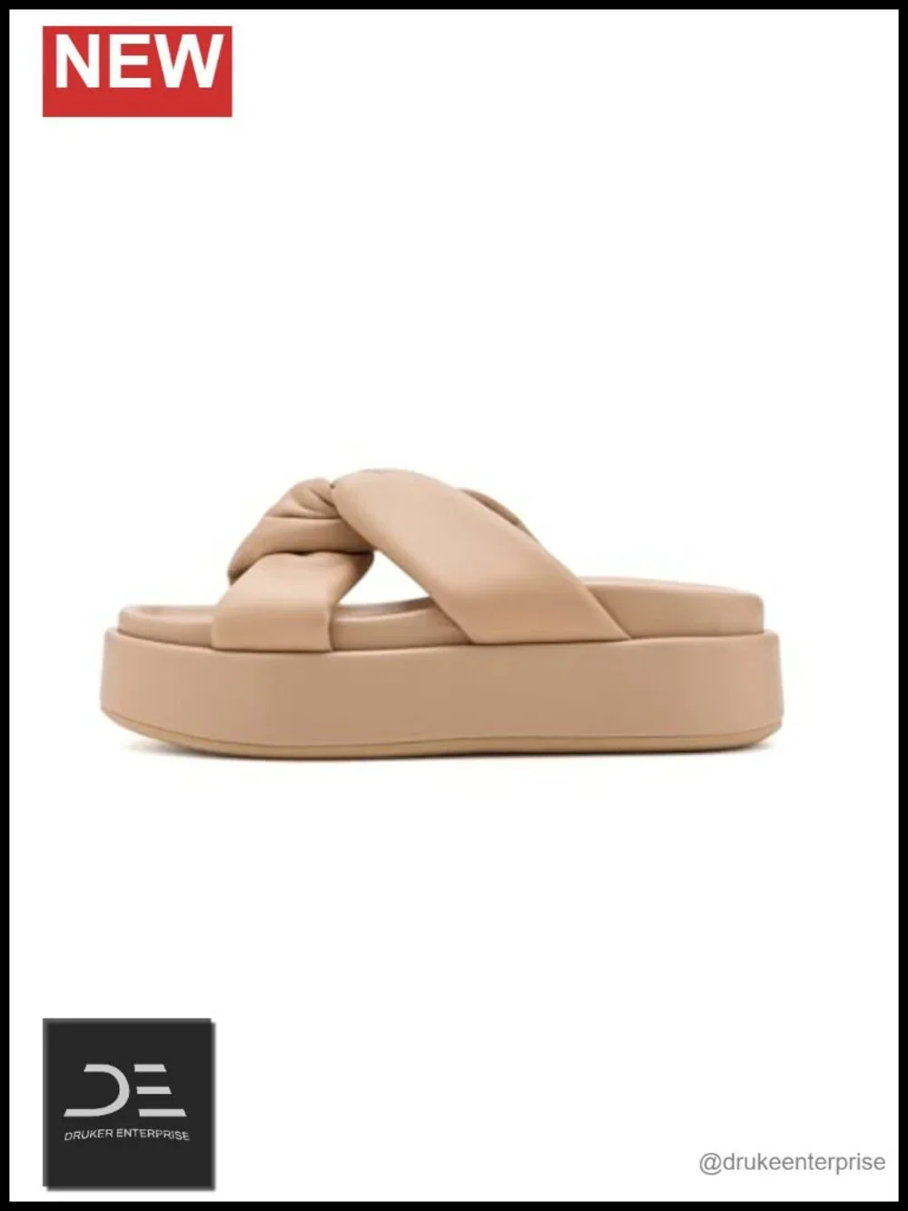 J/Slides Yvette Leather Platform Sandals Slip-On Wedge Sandal